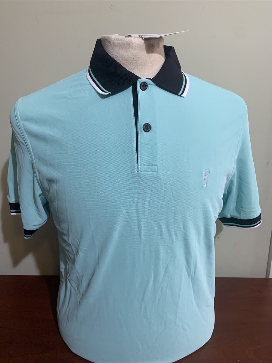 Golfino Men's Medium Pique Golf Polo Shirt Seafoam Green Golfino Men's Medium Pique Golf Polo Shirt Seafoam Green