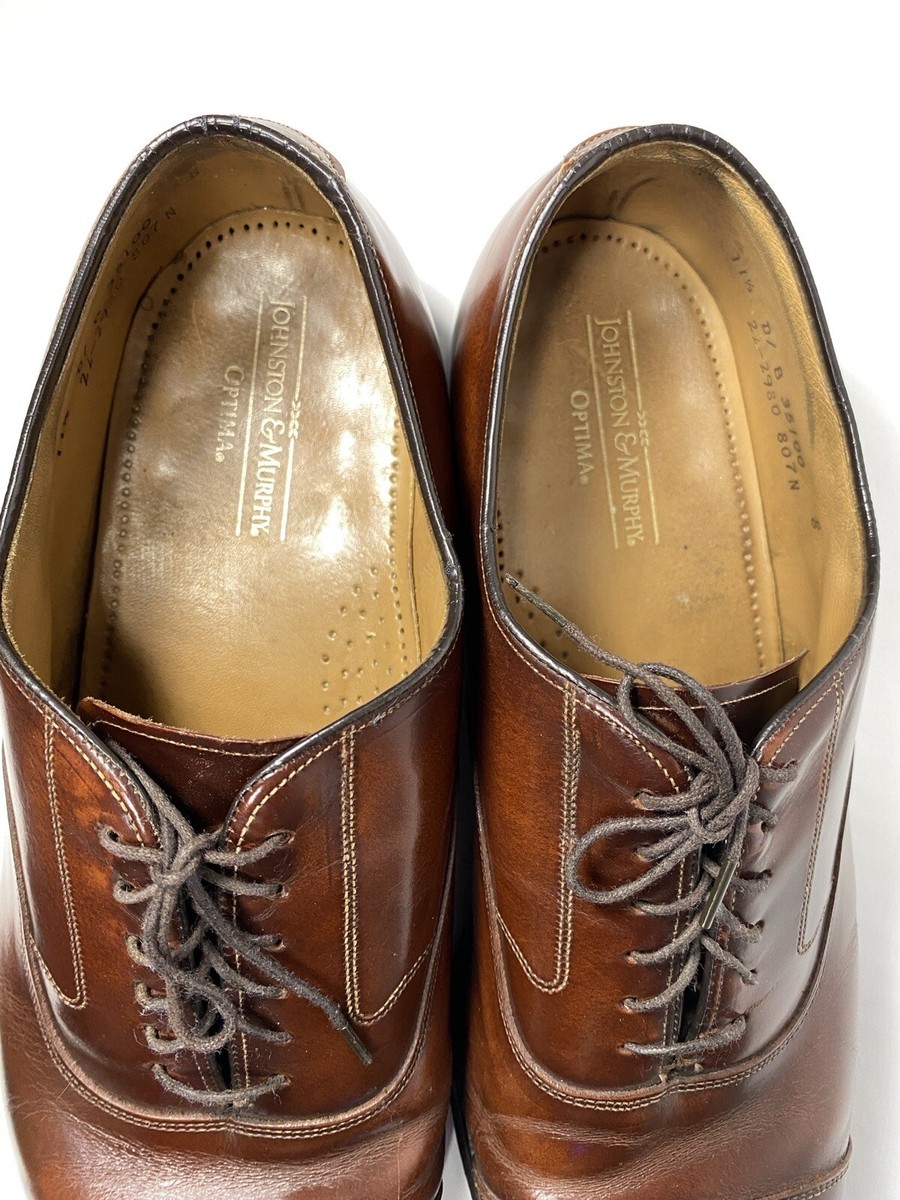 Mens Leather Cap Toe Dress ShoesJohnston & Murphy Brown 