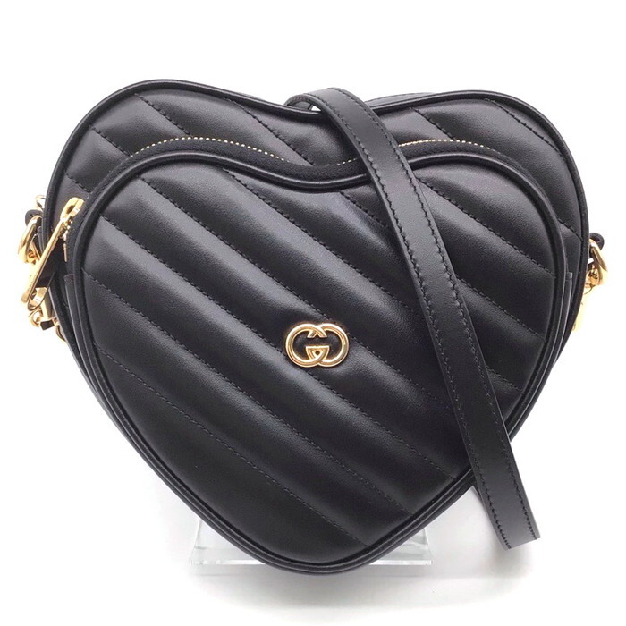 Gucci 751623 Horsebit Interlocking G Heart Shoulder Bag