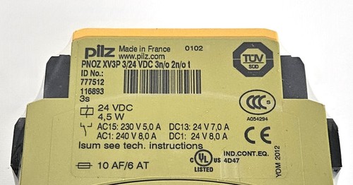 Pilz 777512 Safety Switchgear PNOZ XV3P 3/24 VDC 3n/0 2n/0 NEW - Picture 4 of 4