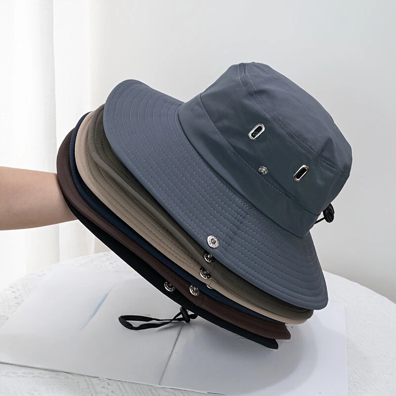 Мужская шапка ведро рыболовная шапка широкополая защита от солнца ультрафиолета уличная однотонная летняя шикарная - Изображение 3 из 4