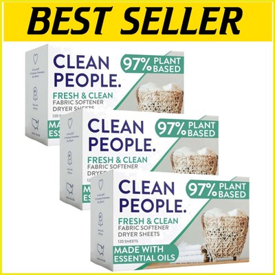 Cruelty-Free Fabric Softener Dryer Sheets - 360 Sheets of Fresh Clean Scent