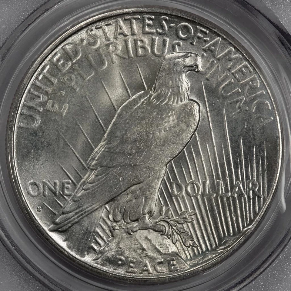 Dólar de la paz de plata S PCGS MS63 1926 acuñado error de acuñación fecha "926" Foto 2 de 4