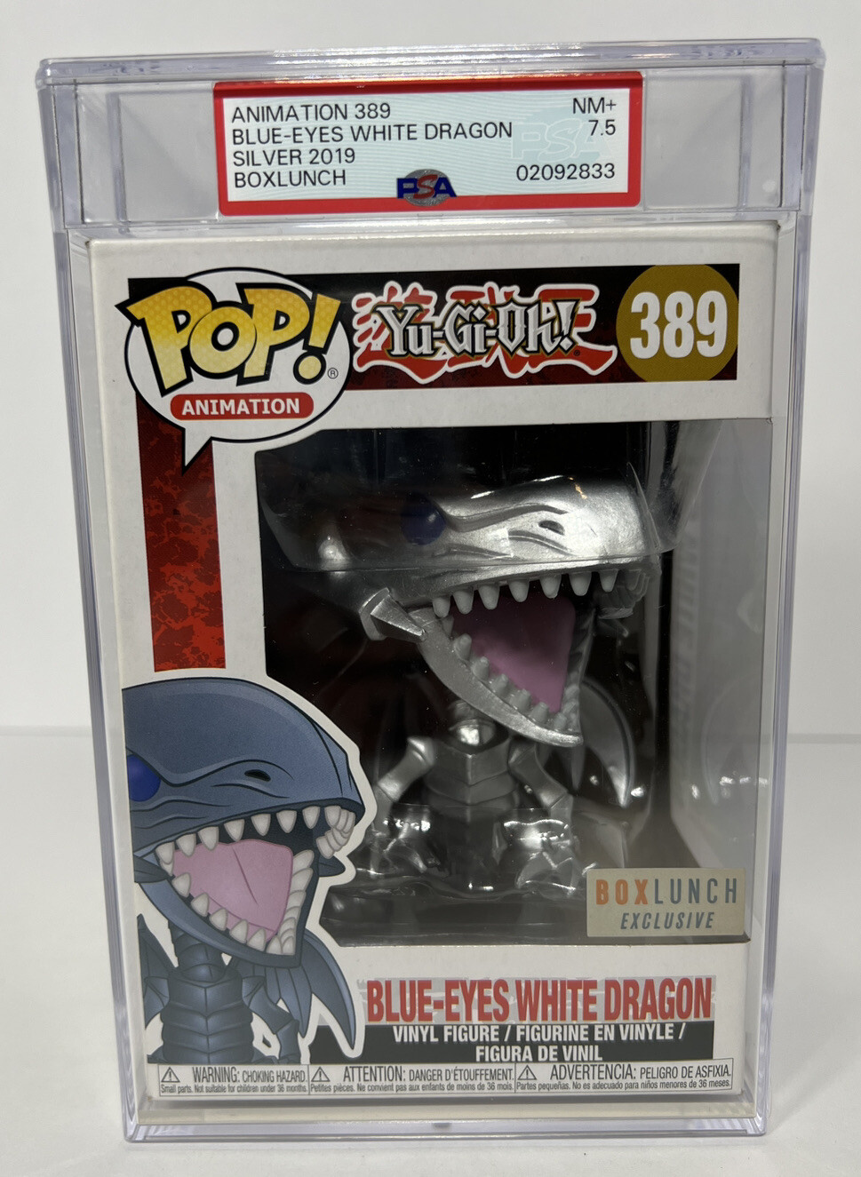 PSA Graded 7.5 Funko Pop Yu-Gi-Oh! Blue Eyes White Dragon BoxLunch Exclusive NM
