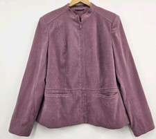 Ewm Lsle Women's Zip Up Jacket Size 16 Mauve