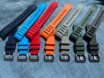 Wiscasset Watch - Premium FKM Vented / Fin Style Diver Strap (FREE SHIPPING)
