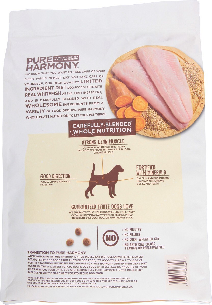 Pure Harmony Ocean Whitefish & Sweet Potato Recipe Dog Food 12 LB