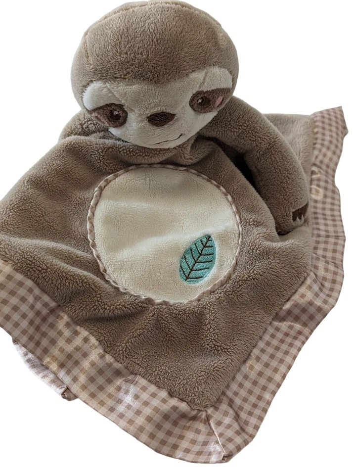 Manta de seguridad de felpa Douglas Baby Sloth marrón borde satinado amoroso 15 1/2" suave Foto 4 de 4