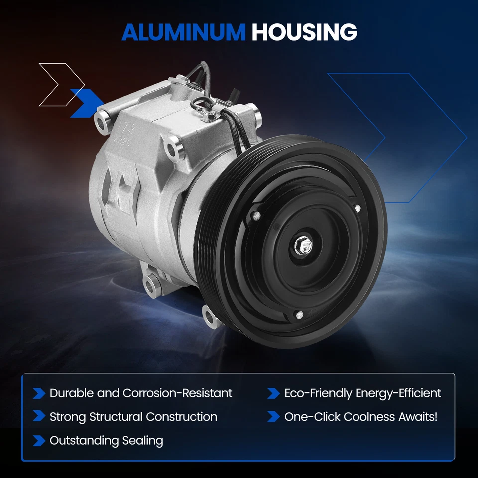 A/C Compressor with 6-Groove for 2003-2006 Acura MDX V6 3.5L 2004-2008 Acura TL Foto 4 de 4