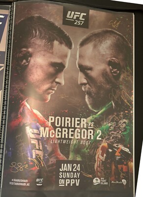 UFC 257 Conor McGregor Vs Dustin Poirier signed event poster SBC