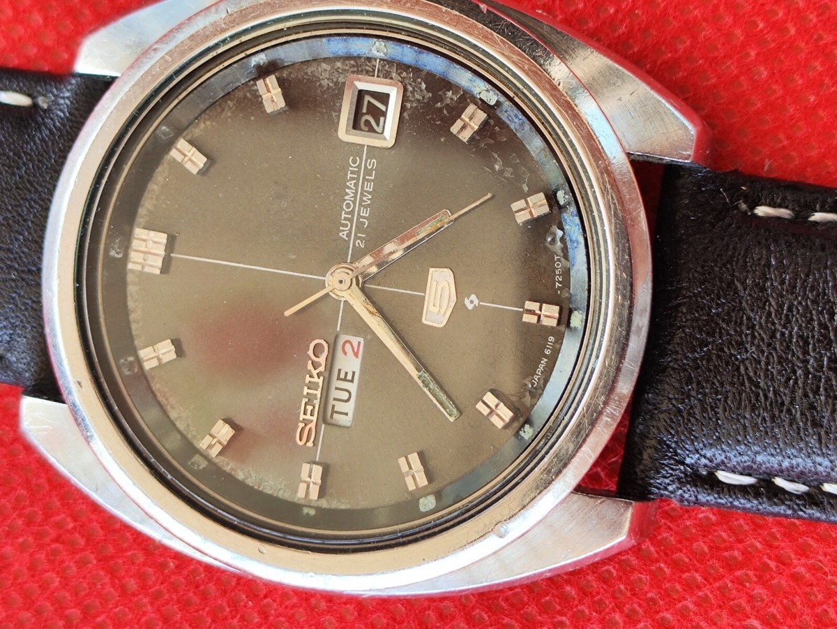 Rare Vintage 1970s SEIKO 5 6119 7180 21 Jewel Auto Mens