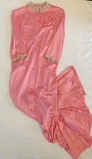 Vintage Vanity Fair Pink Antron Nylon and Lace Satin Robe Size Petite NWOT 53 L