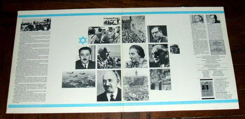 David Perry - Never Again Israel Jewish LP 1971 Promo Amsterdam AM-12002 W/L NM - Image 4 of 4