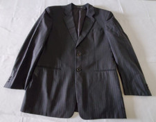 Armani Collezioni Blazer Mens 40R Striped Gray Wool Made in Italy Lined 2 Button