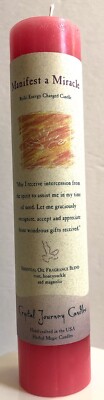MANIFEST A  MIRACLE Crystal Journey Reiki Charged Candle Herbal Magic Pillar
