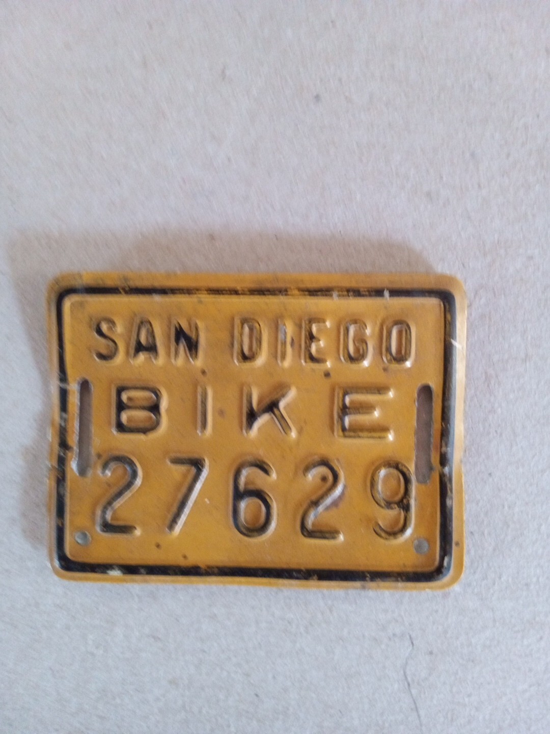 Vintage Bicycle License Plate Tag San Diego CA 27629 eBay