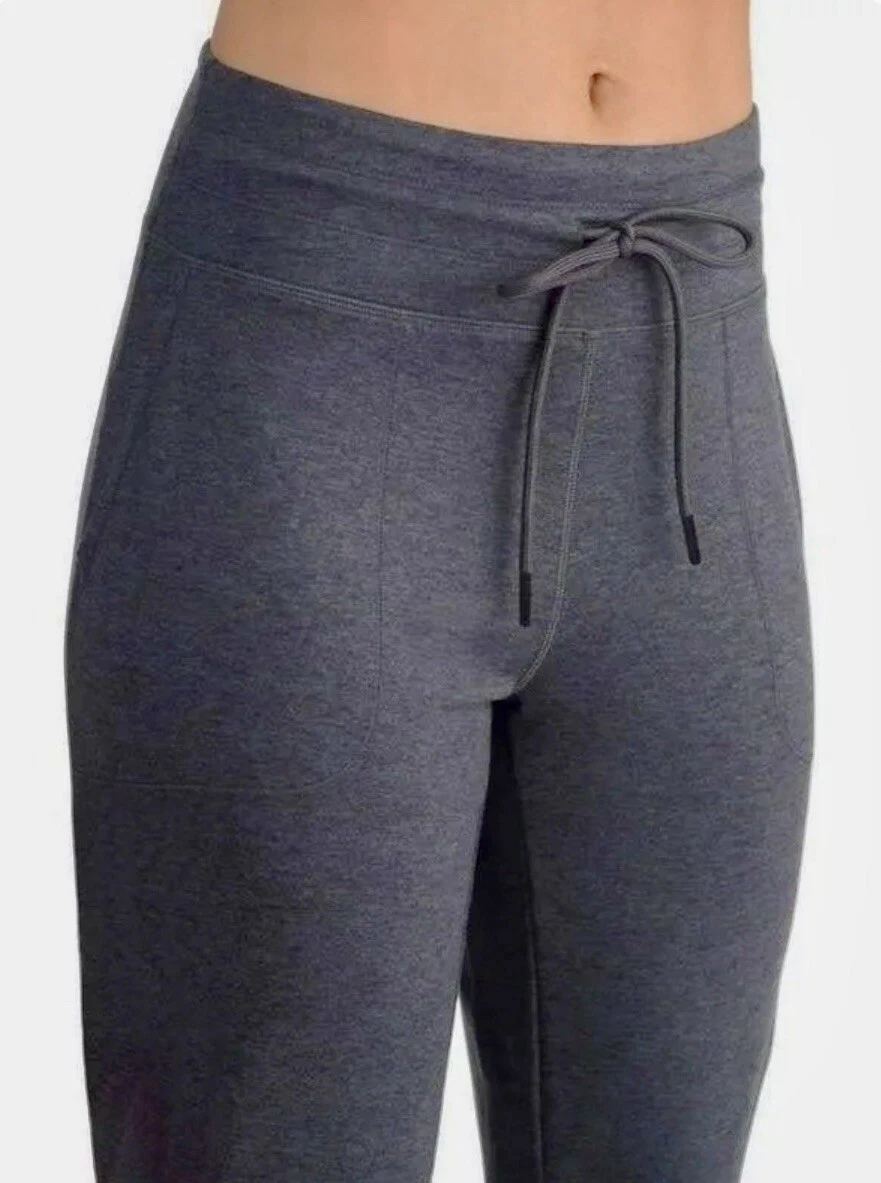 lole dark jersey knit high rise lounge cinch waist joggers pants