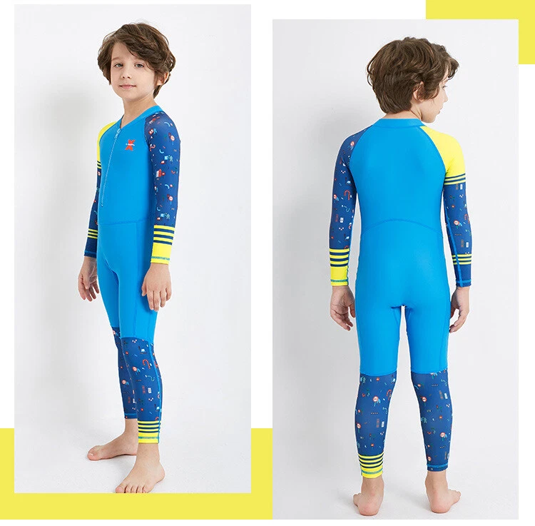 TRAJE DE NEOPRENO DE UNA PIEZA NIÑOS NIÑAS NIÑOS MANGA LARGA BUCEO SURF TRAJE DE BAÑO UPF 50+ 18822 Foto 3 de 4