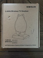 NEW SIMOLIO INFRARED WIRELESS TV HEADSET SM-823D-TX 2.4GHz