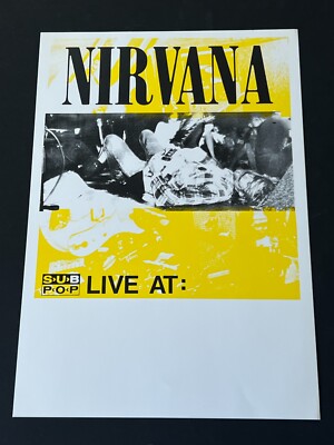 Early Original Nirvana Concert Poster from Sub Pop Records, the