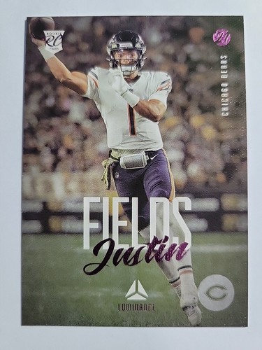 Justin Fields 2021 Panini Chronicles Luminance #203 Pink Rookie Card Bears