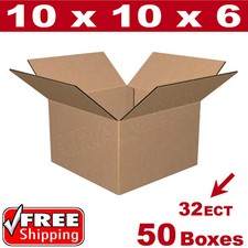 50 - 10x10x6 Cardboard Boxes Mailing Packing Shipping Box Corrugated Carton