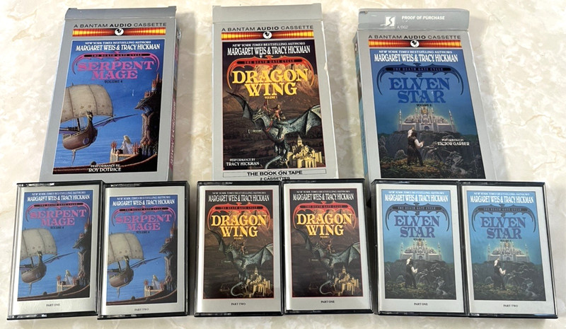 3 lot Vtg Death Gate Cycle AUDIO book Tapes 1992 HICKMAN WEIS
