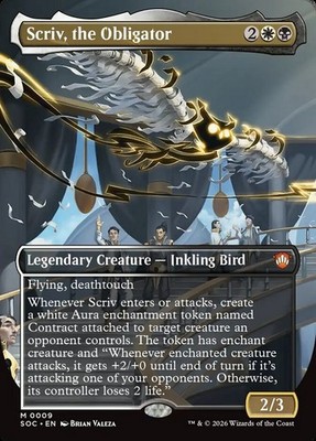 Scriv, the Obligator 9 NM Foil Secrets of Strixhaven Commander MTG SI