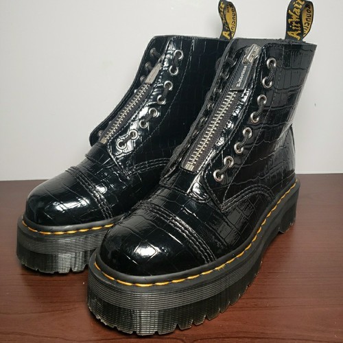 Botas Dr. Martens para mujer talla 7 Sinclair botas de plataforma de cuero negro - Imagen 2 de 11