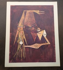 WILFRED LAM LITOGRAFIA NUMERATA E FIRMATA ANNI 70 TIMBRO GALLERIA MILANO 85x70 1