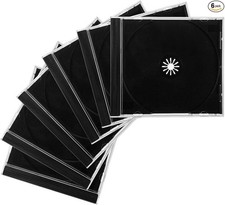 6 PCS Standard Single Clear CD Jewel Case, 10 mm Slim CD Storage Box with Assemb