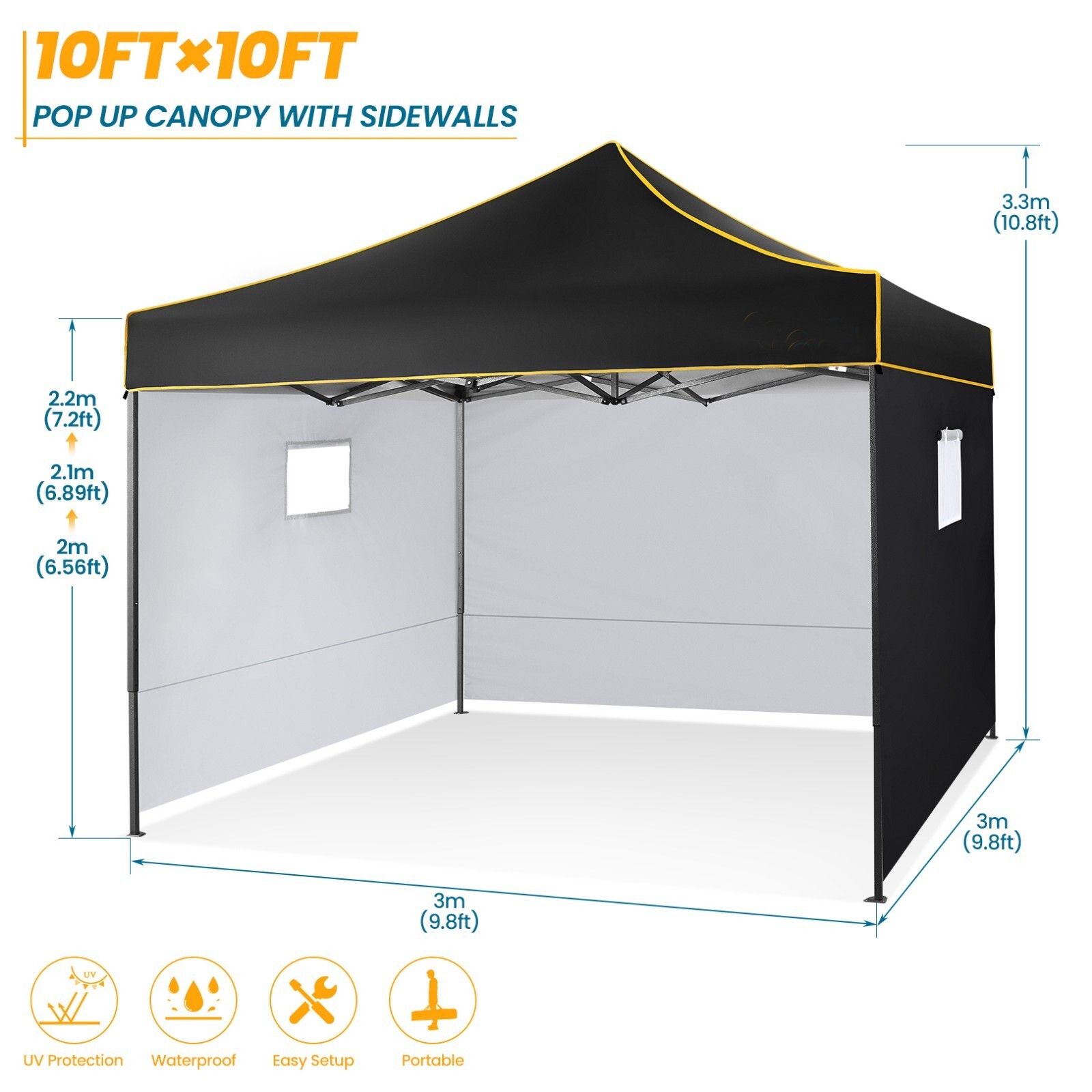 10x10 Pop up Canopy Outdoor Heavy Duty Party Tent Commercial Vendor Event Gazebo