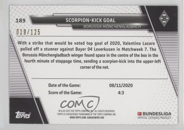 2021 Bundesliga Special Moments of the Season Fuchsia Foil Valentino Lazaro p0j thumbnail 2