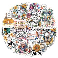 100 PCS Christian Stickers Jesus Bible Verse   Watercolor Floral Stickers for