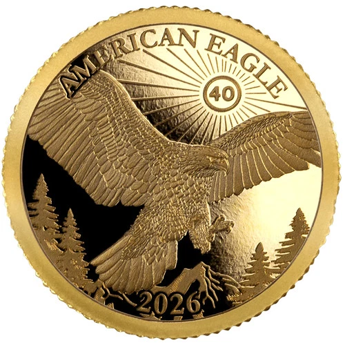 2026 Barbados Smallest Gold American Eagle 1/2 Gram Gold Proof Coin