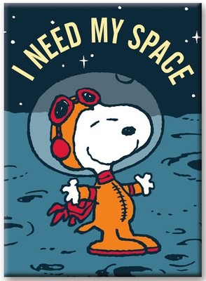Peanuts Snoopy as an Astronaut I Need My Space Refrigerator Magnet NEW UNUSED