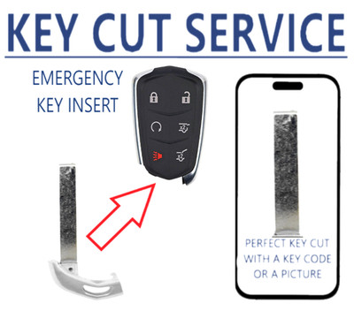 KEY CUT SERVICE + Emergency Key Bkank For 2014 - 2020 Cadillac  HU100 / 22984994