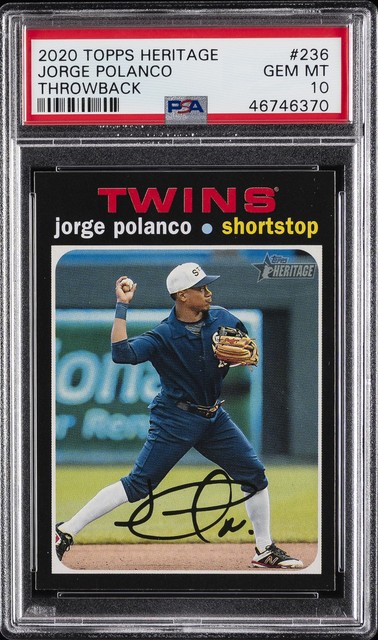 2020 Topps Heritage Throwback #236 Jorge Polanco PSA 10