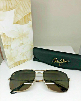 NEW MAUI JIM WIKI WIKI Sunglasses MJ 246-16 Gold w/ HCL  Bronze POLARIZED JAPAN