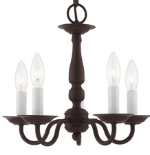 Livex Lighting 5011 Williamsburg Convertible 5 Light Chandelier / - Bronze
