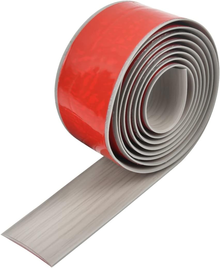 DODUOS 2m*4cm PVC Floor Transition Strip, Grey Wood Laminate to Laminate Door B