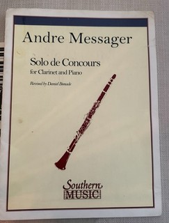Andre Messager Solo de Concours Clarinet & Piano Duo Southern Music