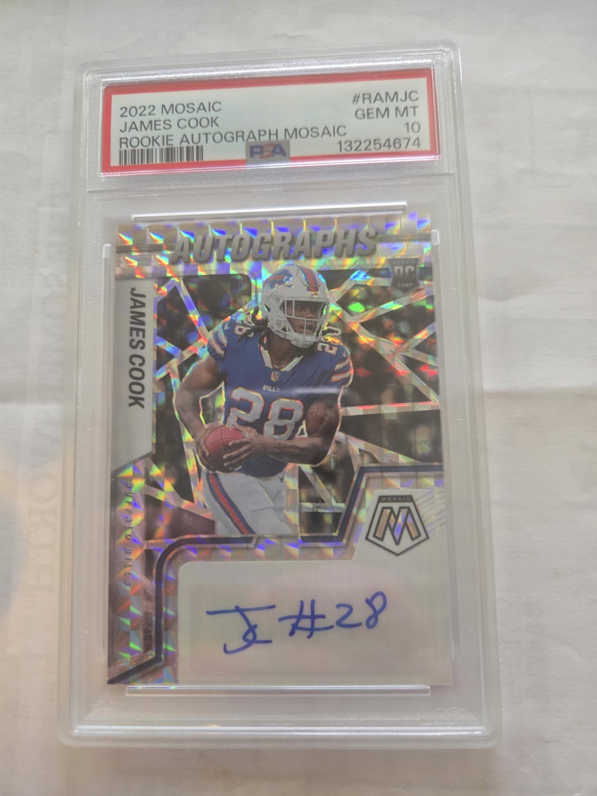 James Cook Panini Mosaic Rookie Autograph Mosaic #RAMJC Base
