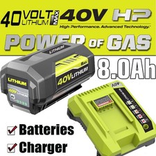 Battery and Charger For Ryobi 40V With LED Lithium-Ion 40-Volt OP406VNM OP40602