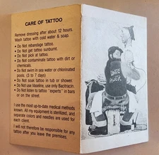 original 4 sided antique midnight rider columbia PA tattoo business card 3.5x4