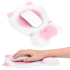 Ergonomic Mouse Pad with Wrist Rest, Soft Memory Foam Mousepad Pink