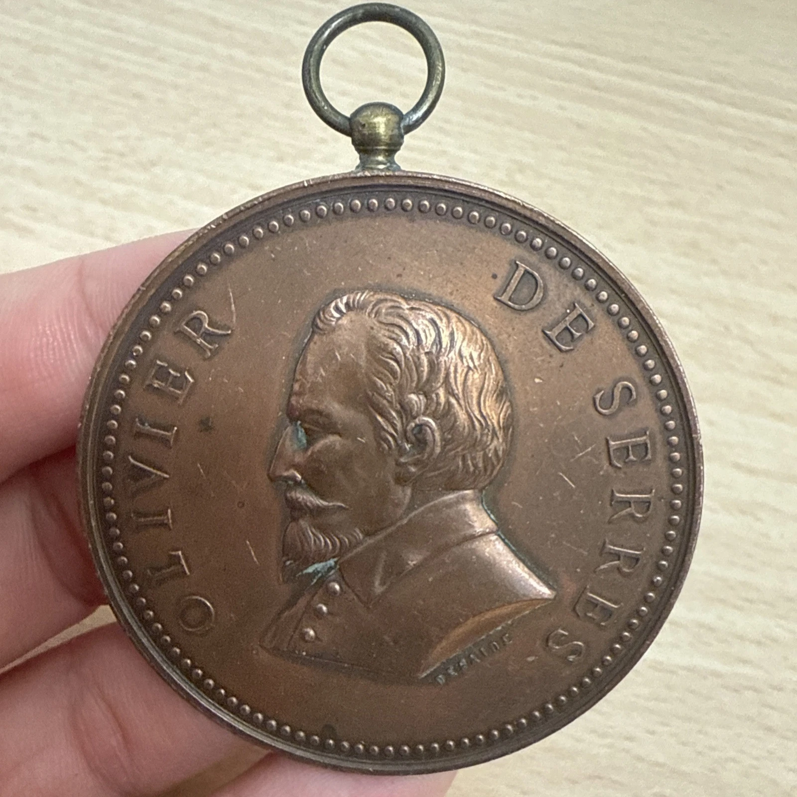 Médaille Olivier De Serres En Cuivre