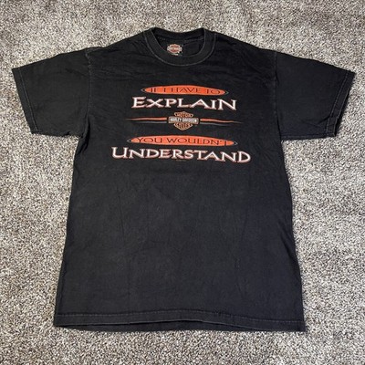 Vintage Harley Davidson Shirt Men s Size M Black If I Have To Explain Mandan ND