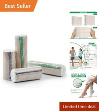 Elastic Bandage Wraps - 4 Pack with 4"  6" Sizes for Comfort  Support