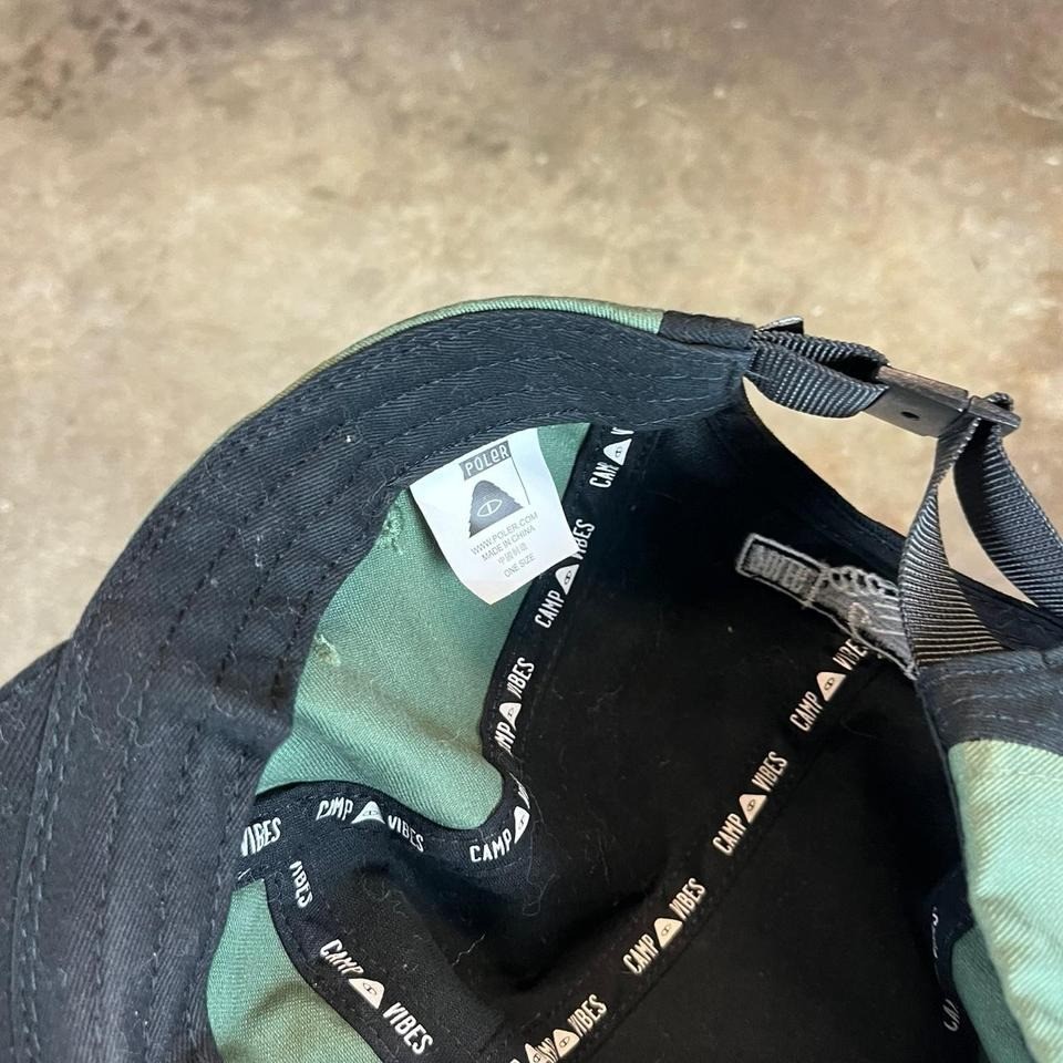 Green and black Poler five panel cap - image 4
